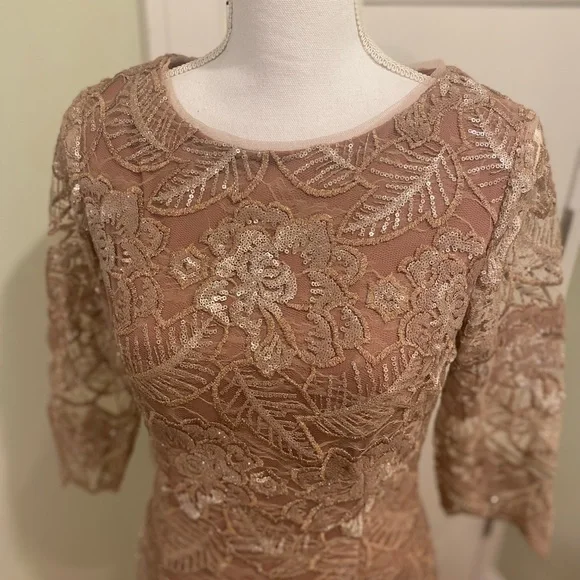 New BHLDN Mackenzie Embroidered Metallic Rose Gold Size 8 - Picture 15 of 15